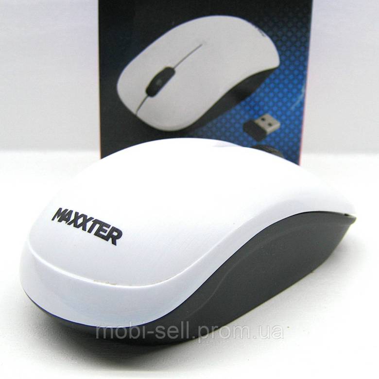 Миша Maxxter бездротова 2.4 GHz Optical Mouse, 1.5V / АА, White-Black - фото фото фото 0