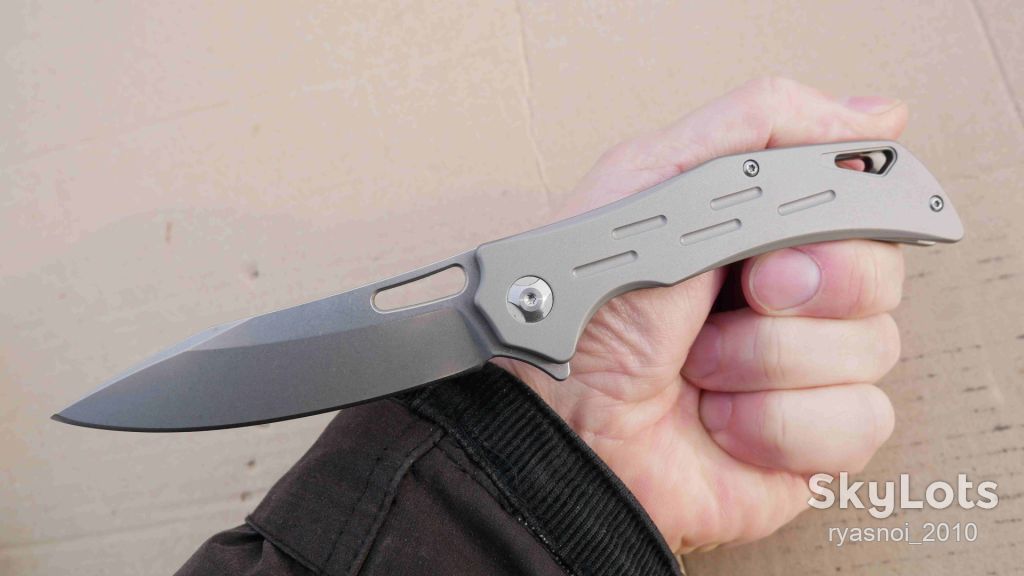 Untitled EF334, Titanium, D2 Stonewash, Ball Bearing, Outdoor, Tactical, EDC, Frame Lock - фото фото фото 4