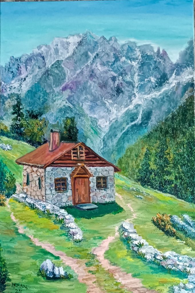 Картина Хатинка в горах - фото фото фото 0