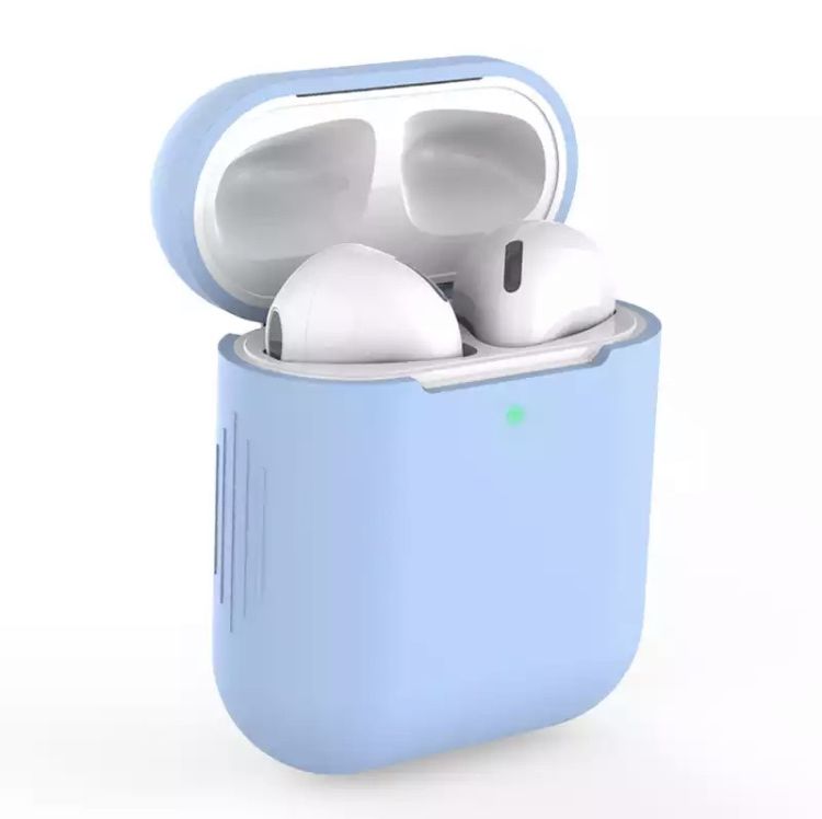Чехол для наушников Apple Airpods 1 / 2 Голубой - фото фото фото 0