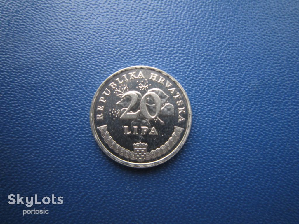 Монета 20 липа Хорватія 1999 флора олива - фото фото фото 0
