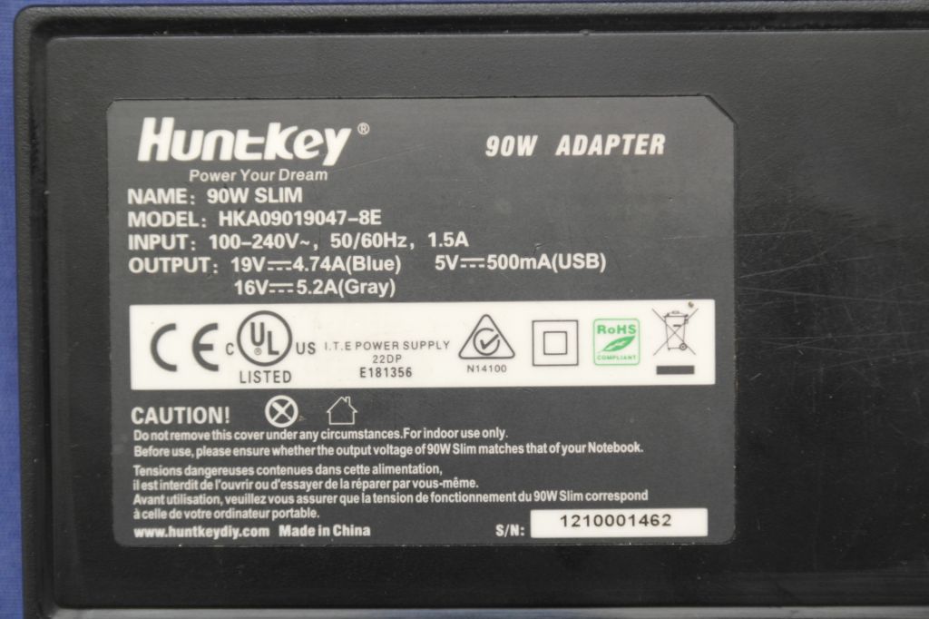 Блок питания Huntkey 90W 16-19v, slim HKA09019047-8E 16-19v - фото фото фото 2