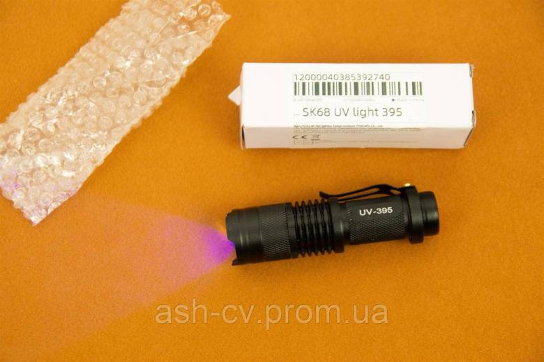 Ліхтар, ліхтарик, ультрафіолетовий, UV, 395nm, AA - фото фото фото 1