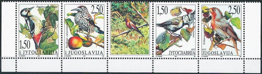 Югославия-1997 фауна, птицы   (нижнее поле листа) - фото фото фото 0