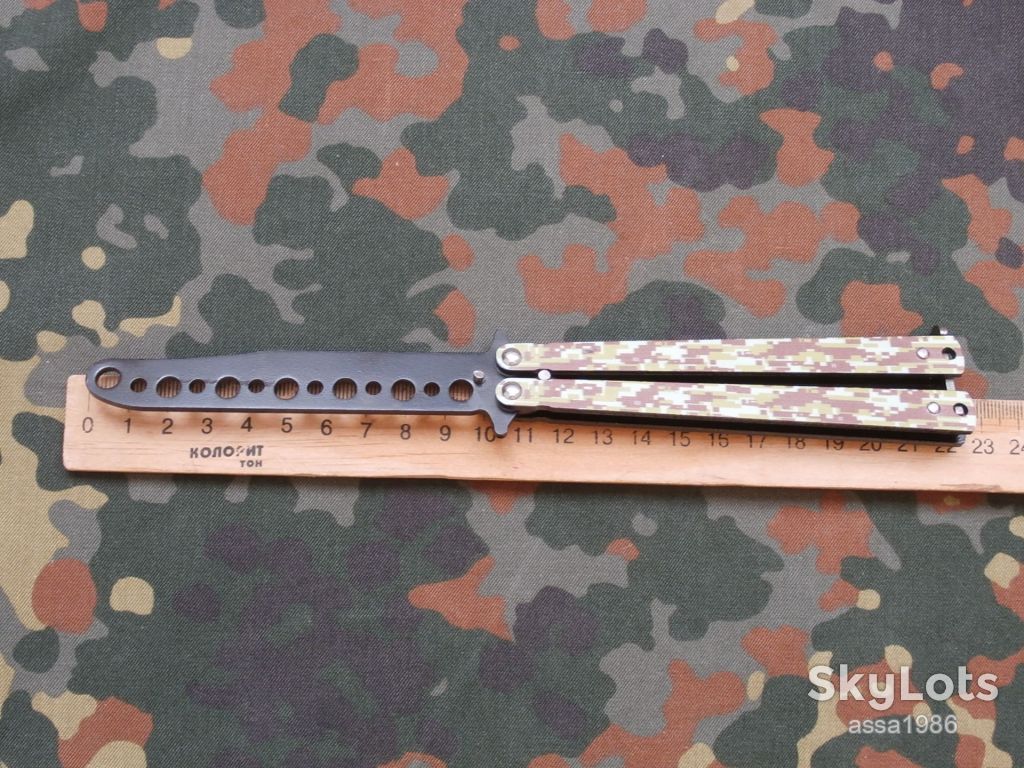 Ніж розкладний Метелик навчальний Benchmade Militarist 22см,Нож бабочка Тренировочная - фото фото фото 6