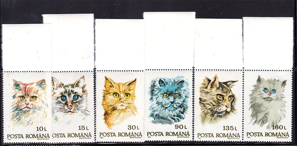 Фауна .  Румыния  1993 г  MNH  - кошки - фото фото фото 0