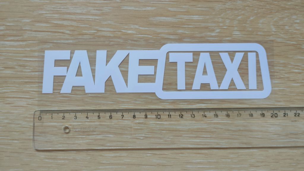 Наклейка на авто FakeTaxi Белая - фото фото фото 2