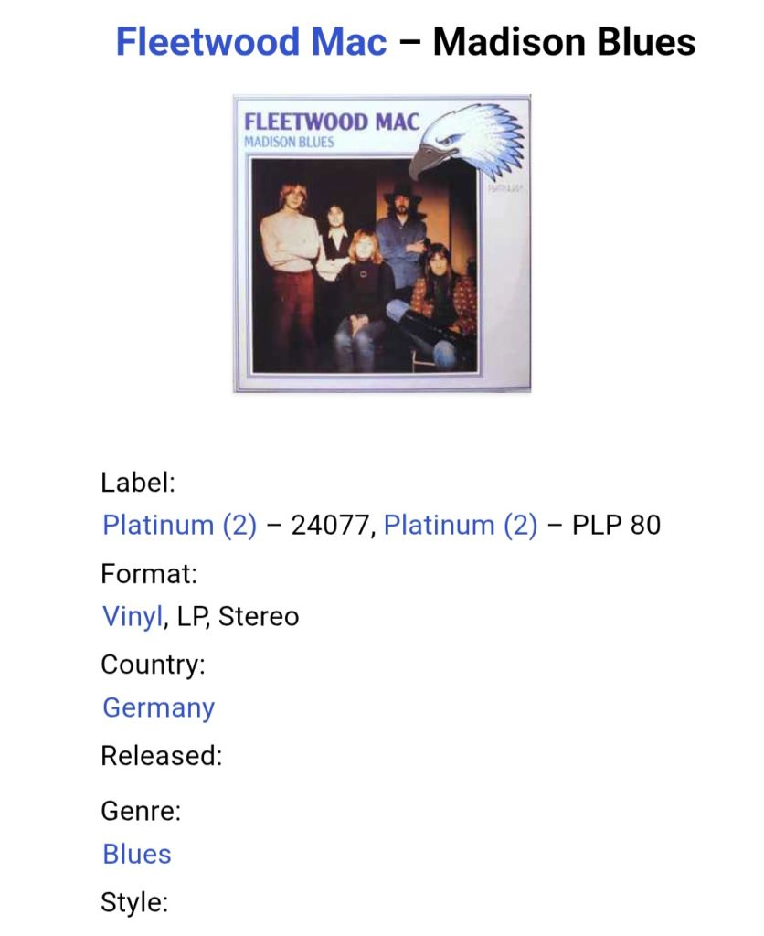 Fleetwood Mac - Madison Blues - 1970.   (LP). 12. Vinyl. Пластинка. Germany. - фото фото фото 4