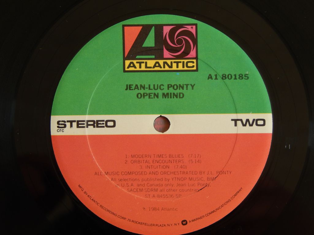 Jean-Luc Ponty ‎– Open Mind    (Atlantic ‎– A1-80185, US) EX+/EX+ - фото фото фото 3