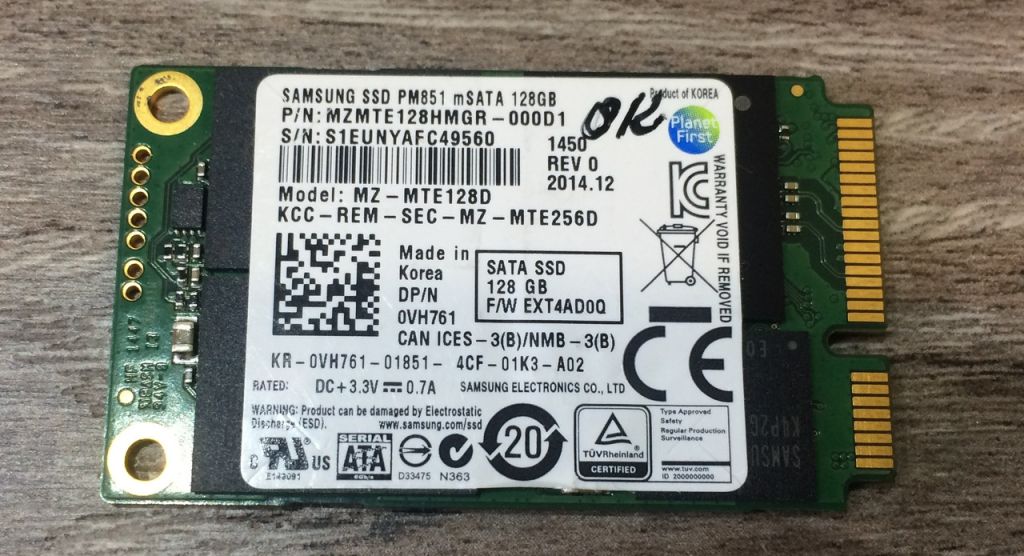 SSD диск Samsung PM851 128GB mSATA SATAIII TLC  (MZMTE128HMGR OEM) - фото фото фото 0
