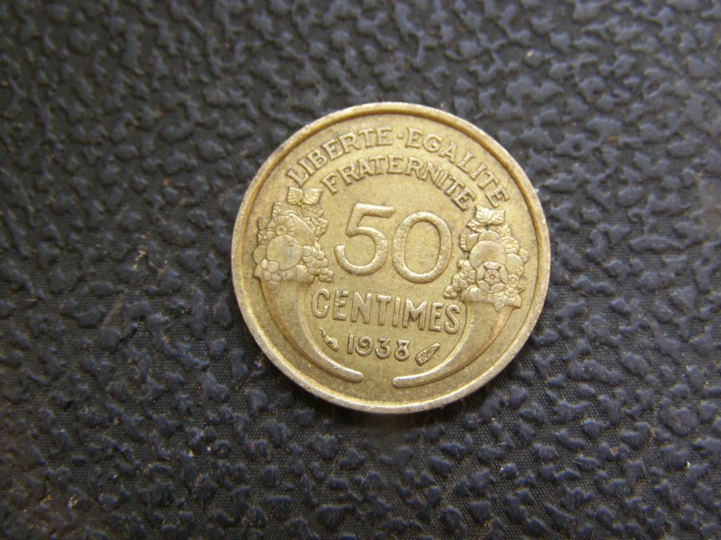 50 сантимов 1938 г - фото фото фото 0