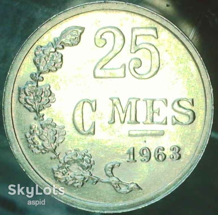 Люксембург 25 сантимів, 1963 СОСТОЯНИЕ!!! UNC [2.55] - фото фото фото 1