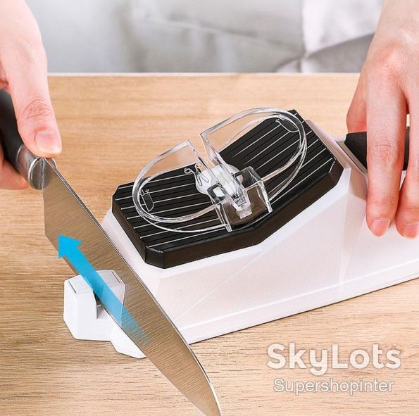 Электрическая точилка для ножей Electric Knife Sharpener от USB, Белый / Профессиональная электроточилка / Ножеточка - фото фото фото 9