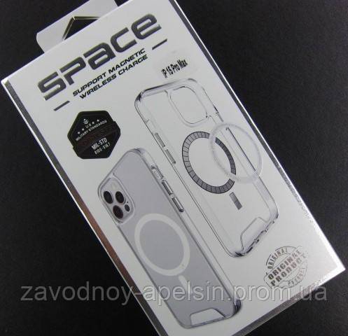 Iphone 15 Pro Max Прозрачный чехол Space MagSafe (TPU+PC) - фото фото фото 1
