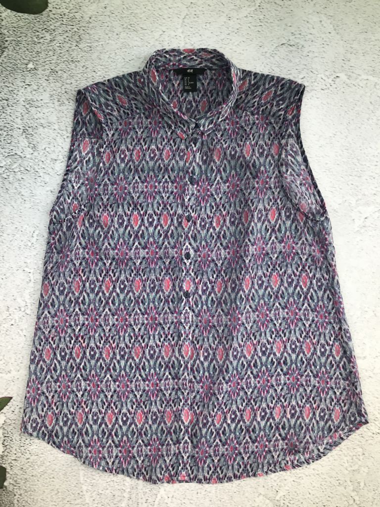 Новая летняя нежная, шифоновая блуза без рукавов H&amp;M р-р S-М - фото фото фото 0