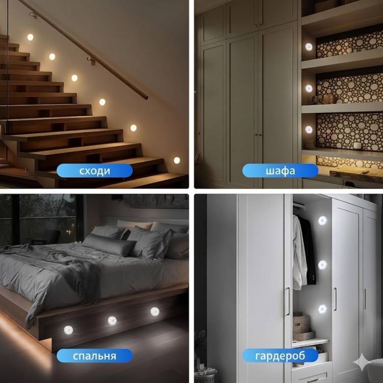 LED-нічник з датчиком руху на акумуляторі/type-c - фото фото фото 4