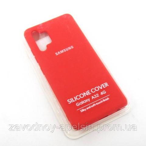 Samsung A32 A325 4G чехол микрофибра Silicone Cover red - фото фото фото 1