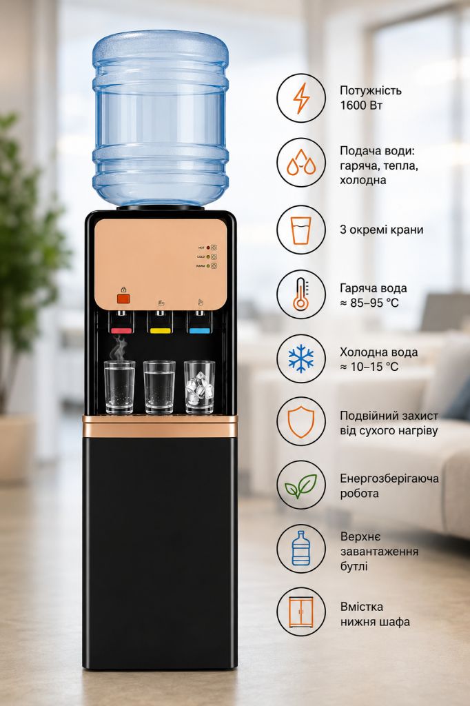 Електронна система охолодження гаряча холодна вода кулер R.11000B / Диспенсер для води - фото фото фото 2