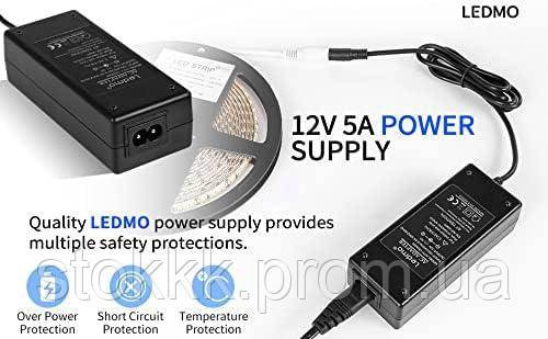 Блок питания для LED ленты LEDMO 12В 5A 60Вт 5.5х2.5 - фото фото фото 2