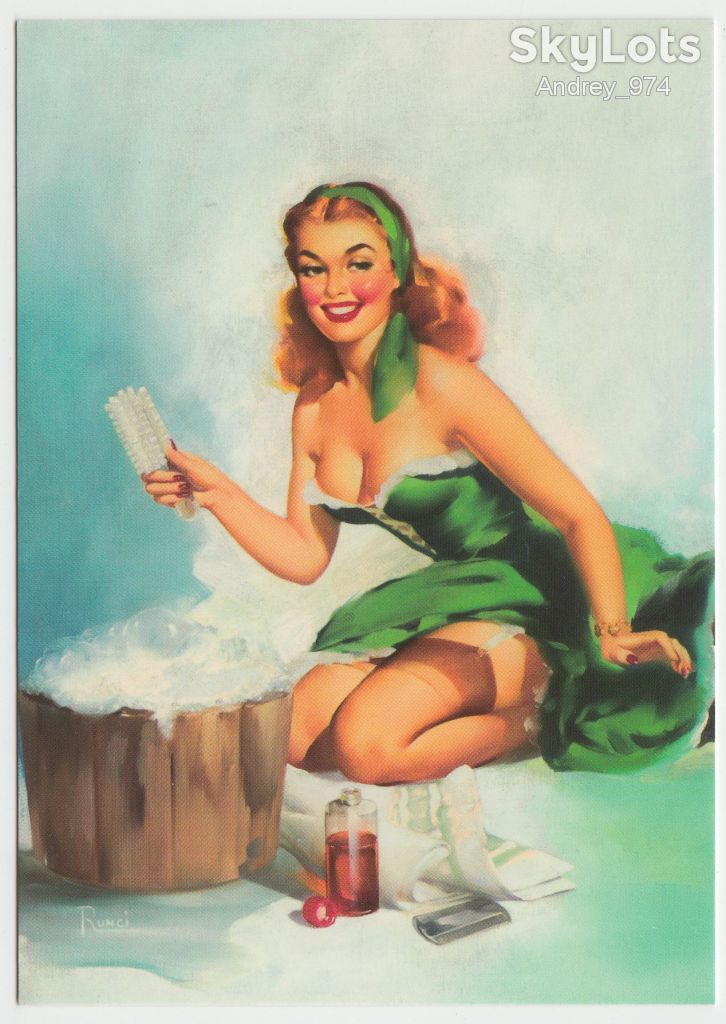 Открытка 10 x 14,5 см Девушка Ню Pin-Up - фото фото фото 0