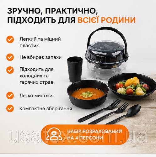 Набір туристичного посуду CRIVIT 33 предмети на 4 особи для кемпінгу та пікніка - фото фото фото 5