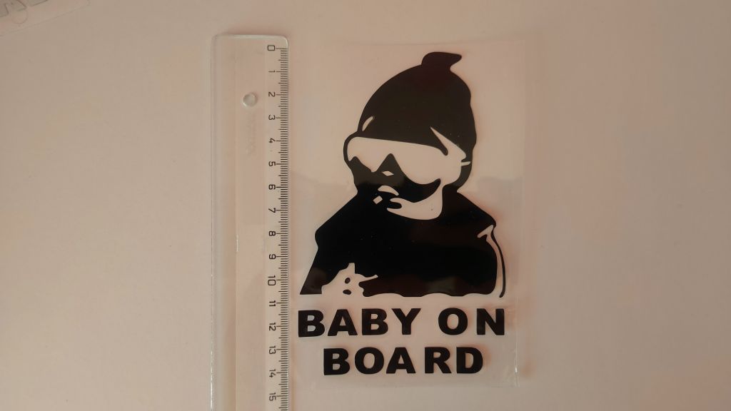Наклейка на авто Baby on board Чёрная - фото фото фото 3