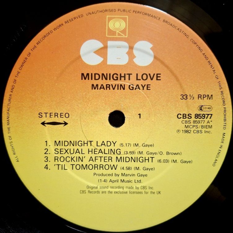 Marvin Gaye - Midnight Love - 1982.  (LP). 12. Vinyl. Пластинка. England. - фото фото фото 4