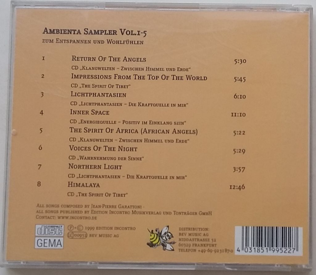 VARIOUS   Ambienta Sampler Vol. 1-5 CD   (Germany) - фото фото фото 2