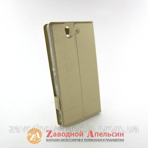 Чехол книжка Sony Xperia Z L36h Smart Case gold - фото фото фото 1