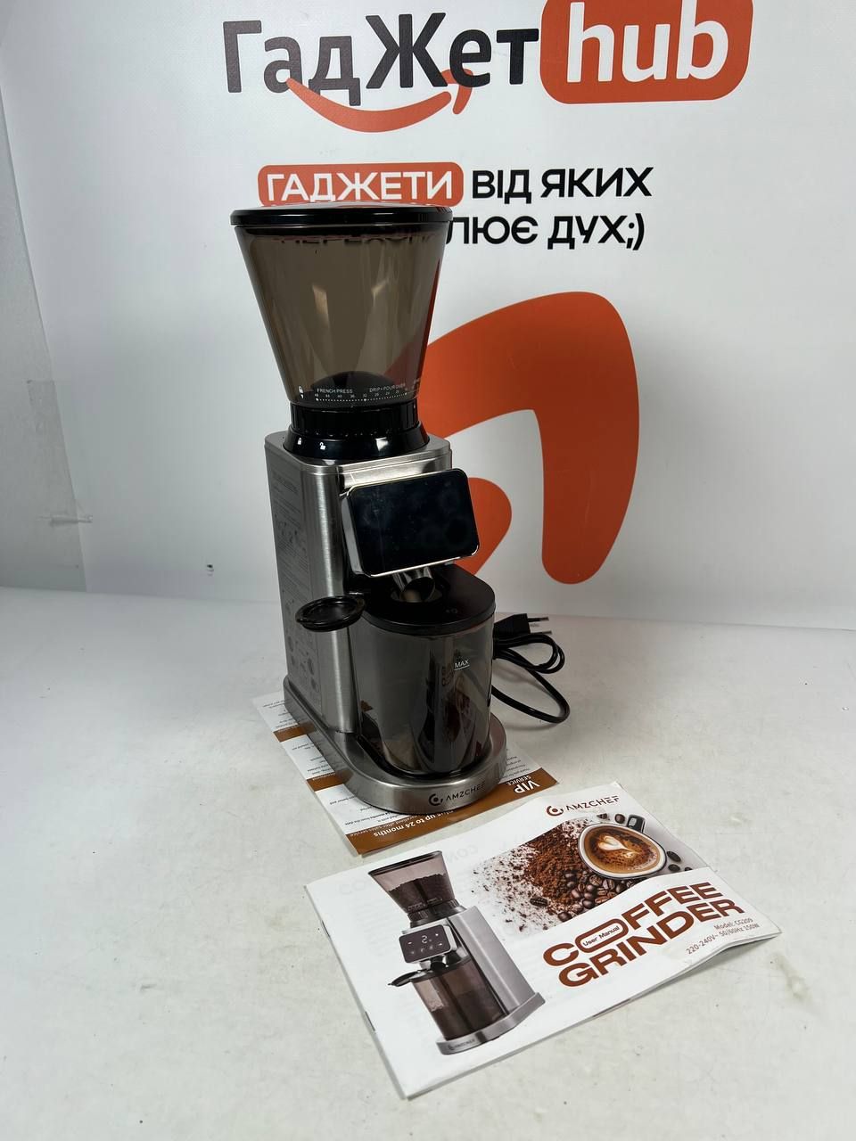 Лот № 15193 Електрична кавомолка AMZCHEF з 48 рівнями помелу, нержавіюча сталь - фото фото фото 1