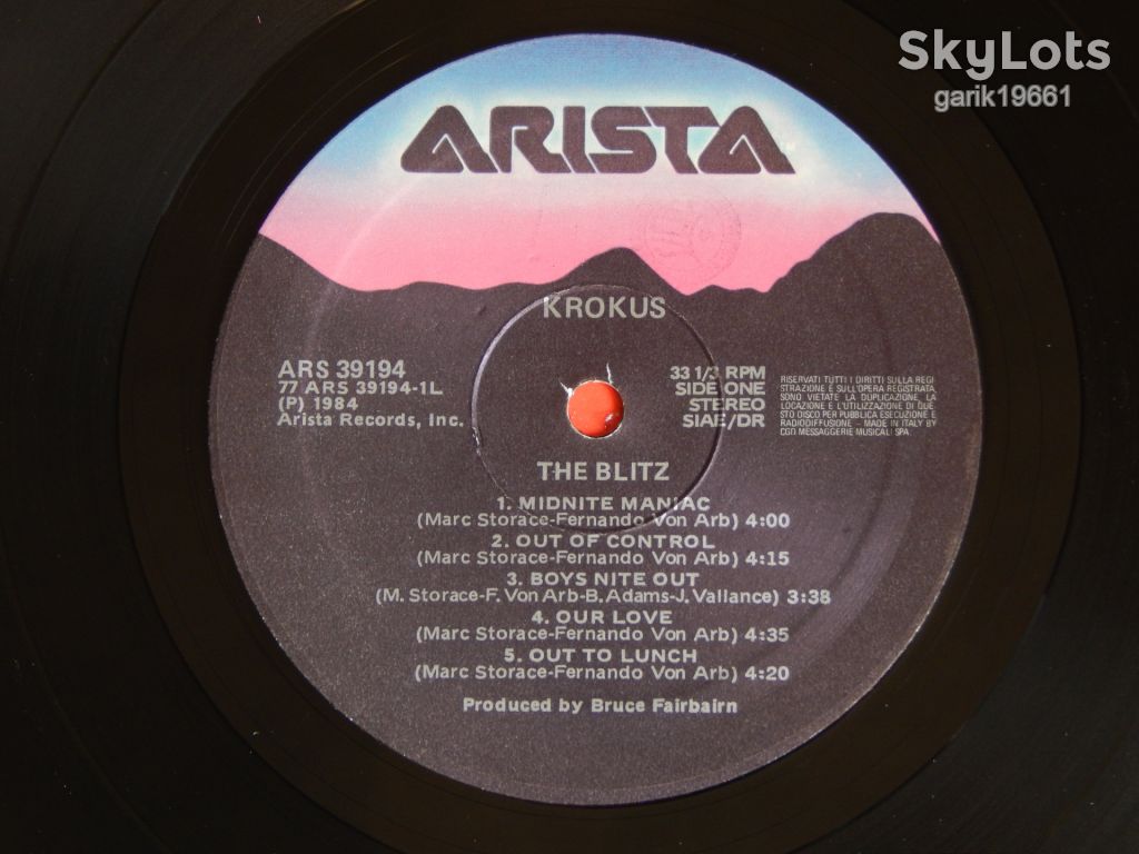 Krokus ‎– The Blitz    (Arista ‎– ARS 39194, Italy) insert NM-/NM- - фото фото фото 3