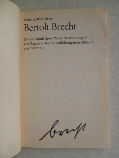 Henning Rischbieter: Brecht II. - фото фото фото 1