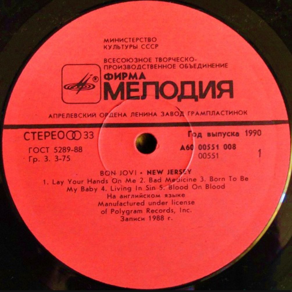 Bon Jovi - New Jersey - 1988.   (LP). 12. Vinyl. Пластинка - фото фото фото 3