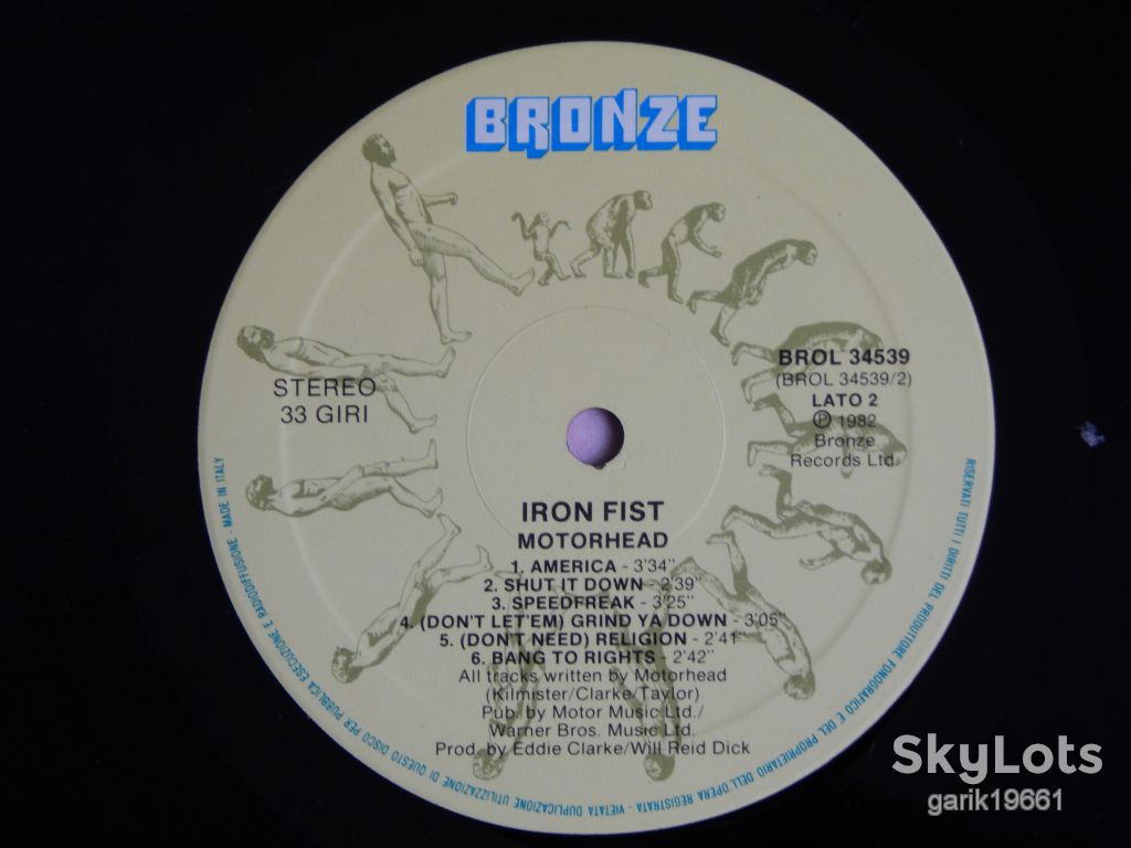 Motörhead ‎– Iron Fist  (Bronze ‎– BROL 34539, Italy) insert EX+/NM- - фото фото фото 4