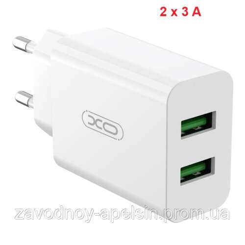 Сетевой адаптер Блок Быстрая Зарядка 2USB 3A (XO) - фото фото фото 0