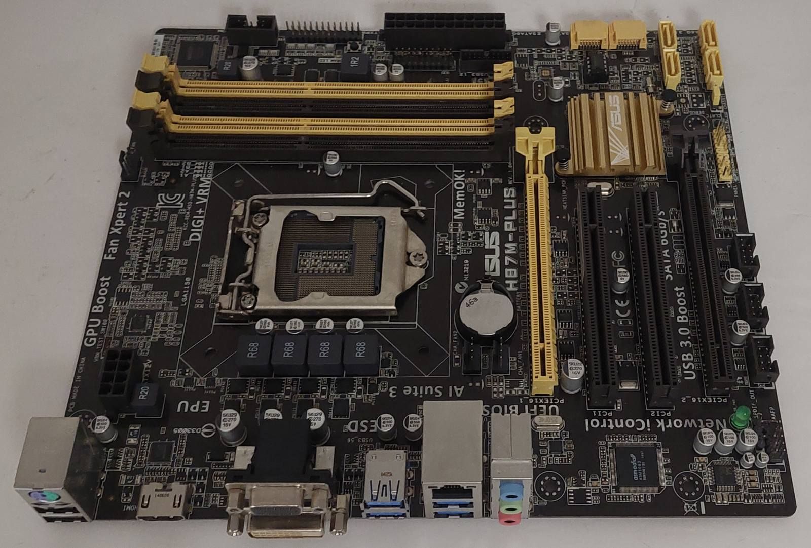 Материнська плата Asus H87M-Plus  /Socket 1150/MicroATX/4 x DDR3/ б/в - фото фото фото 0