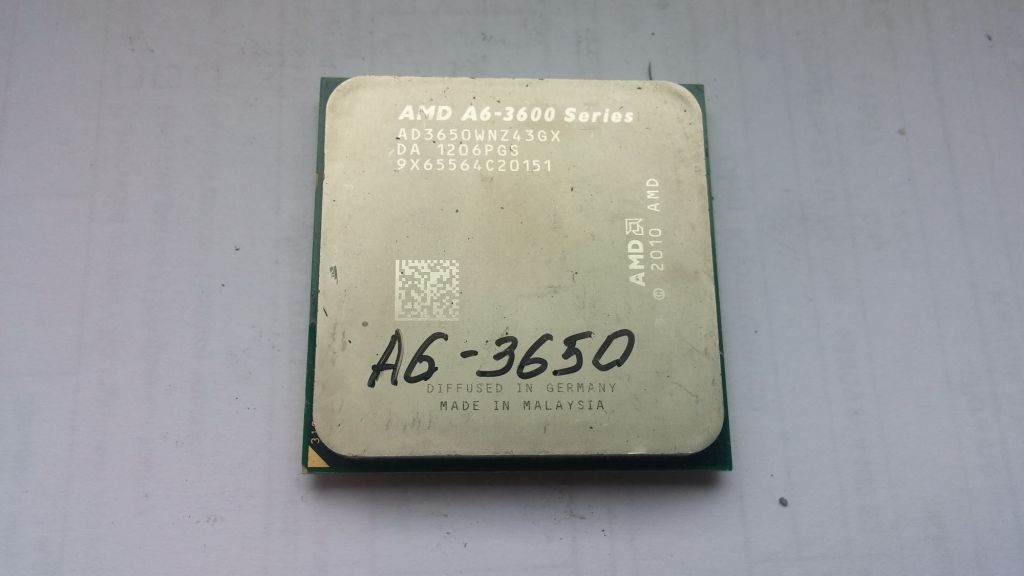 4x ядерный процессор AMD A6-3650 2.60GHz/4MB/2000MHz  (AD3650WNZ43GX) 65W FM1 Вживане - фото фото фото 0