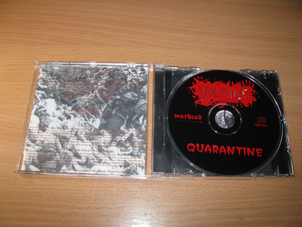 VOLATILE - Quarantine  (1996 Warhead 1st press) - фото фото фото 1