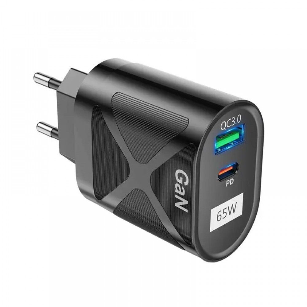 65w GaN PD QC USLION BK389 Мережевий зарядний пристрій з швидкою зарядкою USB-C/USB-A - фото фото фото 1