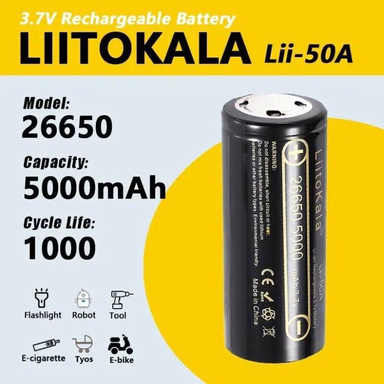 Аккумулятор LiitoKala 50a 26650 5000mah - фото фото фото 0