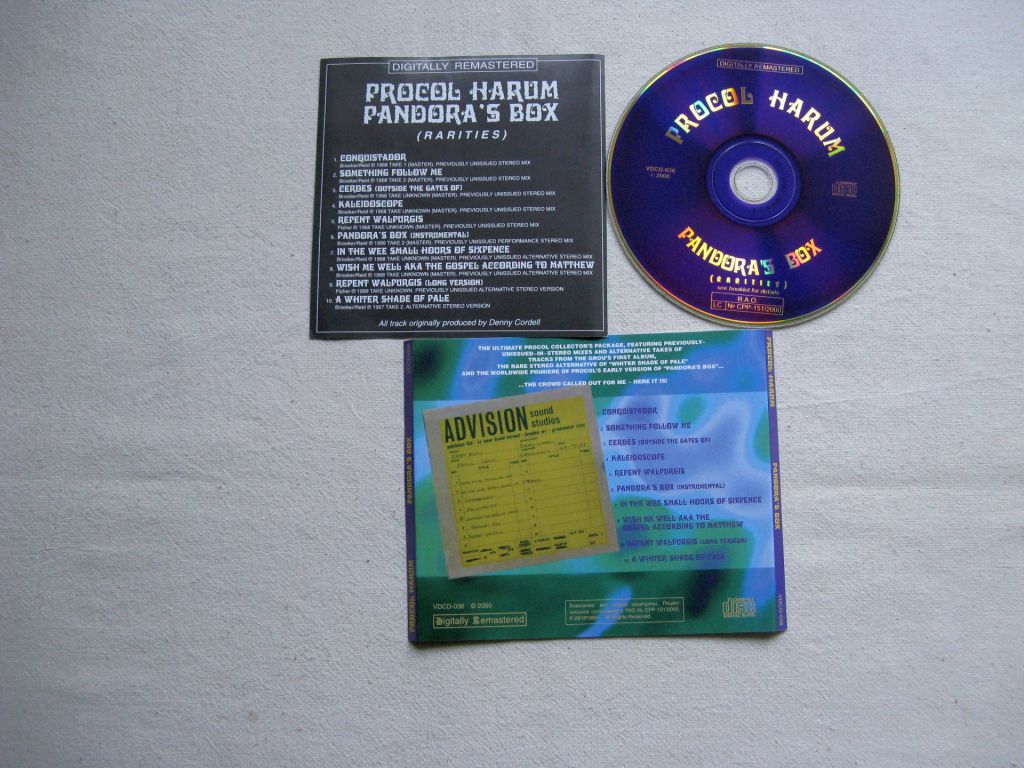 CD Procol Harum. Pandora's Box  (Rarities). 2000. - фото фото фото 2