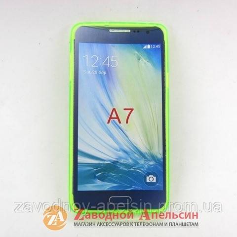 Samsung A7 A700 чехол слиликоновый Cover green - фото фото фото 2