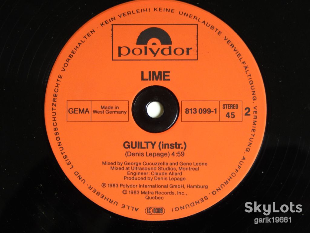 Lime 3 ‎– Guilty (Polydor ‎– 813 099-1, Germany) EX+/EX+ - фото фото фото 3