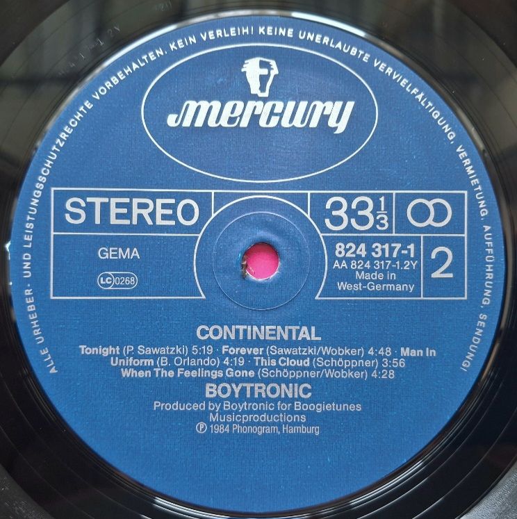 Boytronic - Continental - 1985.  (LP). 12. Vinyl. Пластинка. Germany. - фото фото фото 5