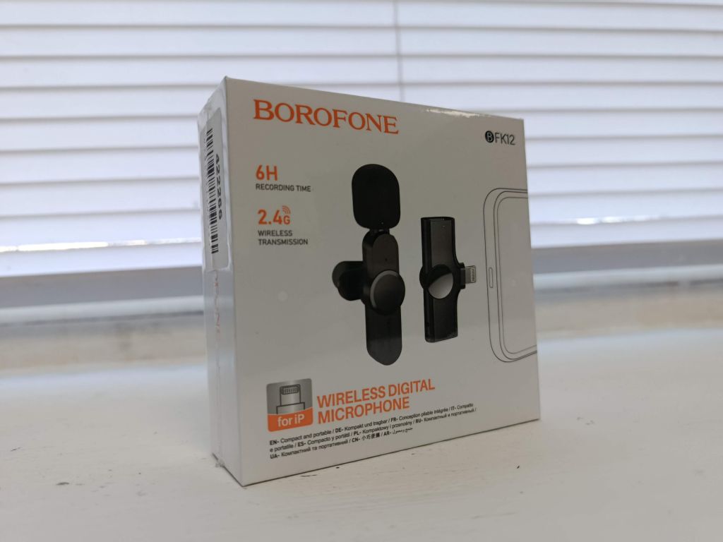 100% NEW! Радіосистема BOROFONE BFK12 Trophy Lavalier Wireless Digital Microphone Lightning Black - фото фото фото 0
