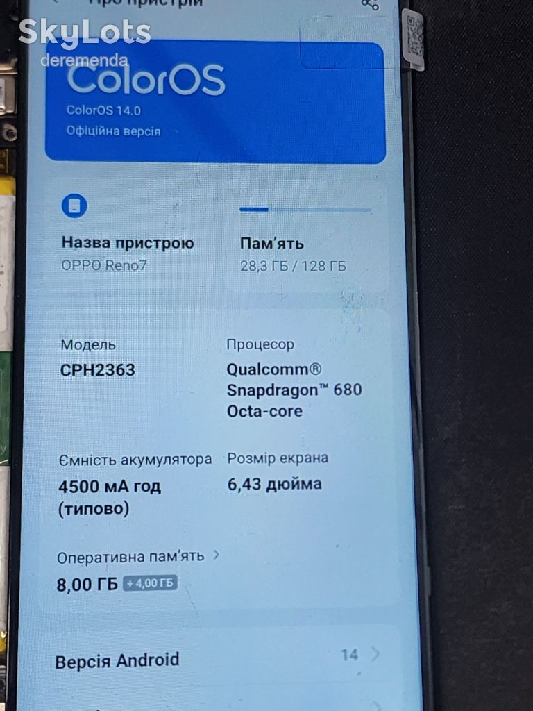 Oppo reno 7 8/128 GB Плата - фото фото фото 2