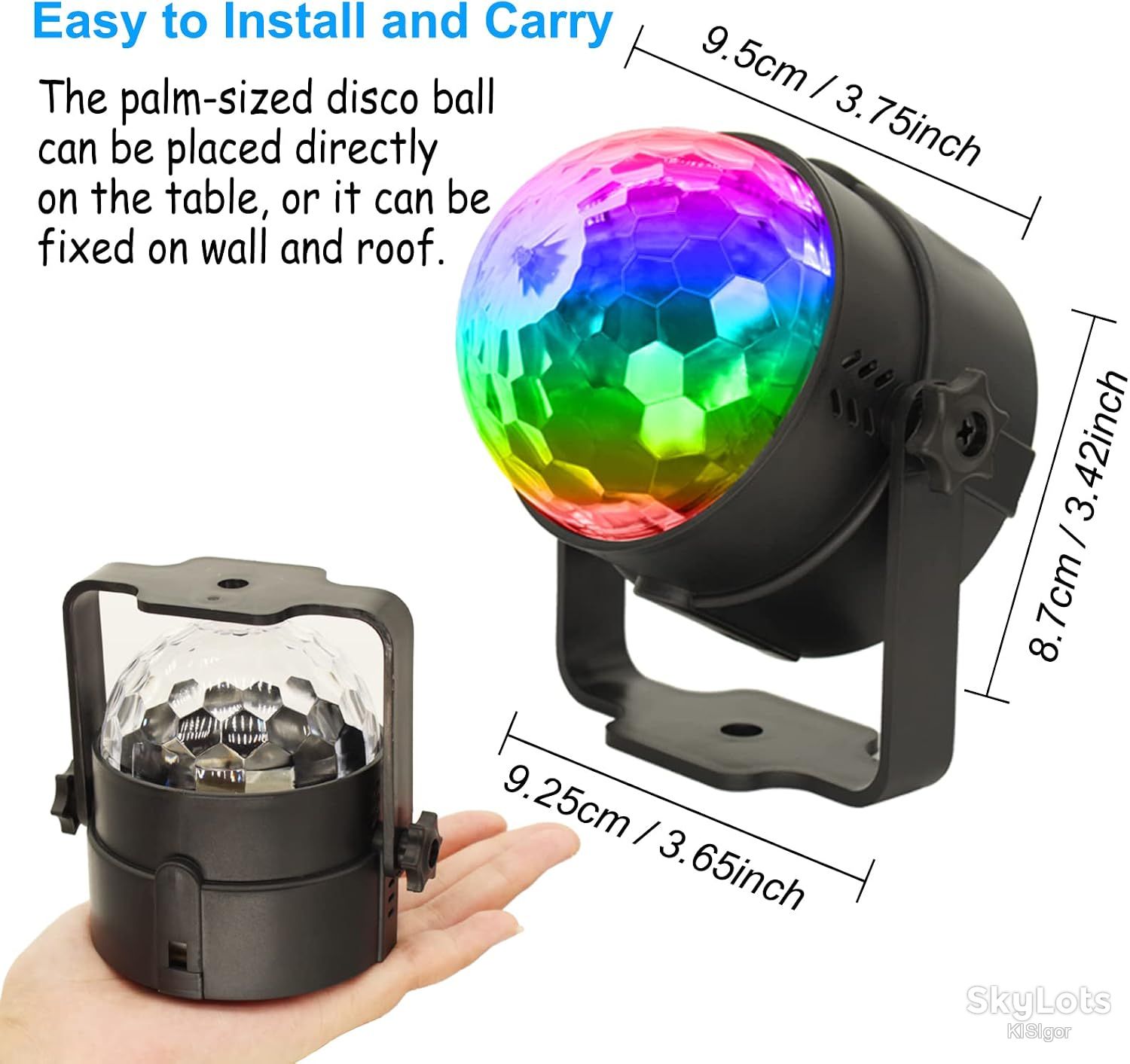 Світлодіодний диско-шар  (Magic Ball Light / LED RGB Party Light) *80976 - фото фото фото 2