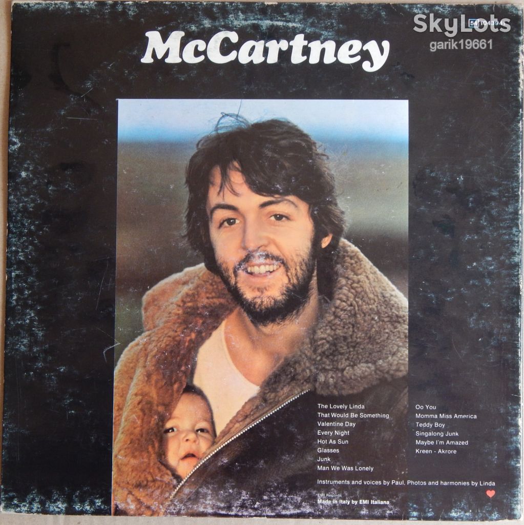 Paul McCartney – McCartney  (Apple Records – 54 1043941, Italy) EX/EX+ - фото фото фото 0