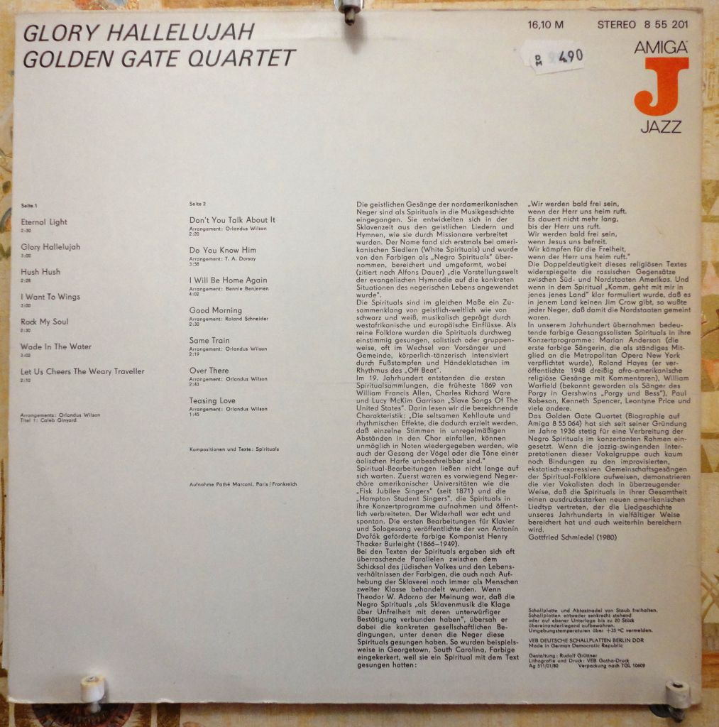 The Golden Gate Quartet - Glory Hallelujah  NM/Mint - фото фото фото 1