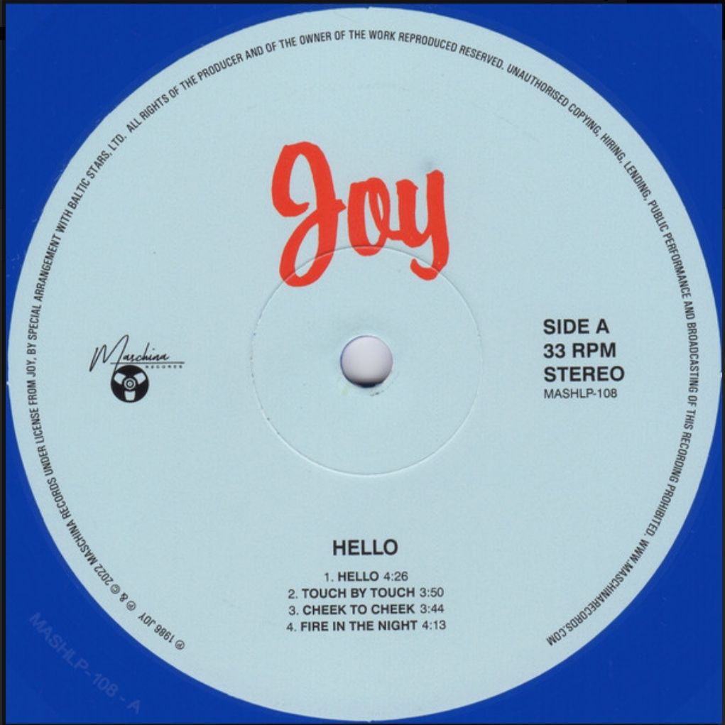 Joy - Hello - 1986.   (LP). 12. Colour Vinyl. Пластинка. Europe. S/S. - фото фото фото 5